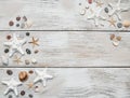 Seashells and starfish border Royalty Free Stock Photo