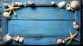 Seashells and Starfish Frame Royalty Free Stock Photo