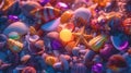 Seashells and starfish on seashore in tropical beach. Generative AI. Illustration for banner, poster, cover or presentation Royalty Free Stock Photo