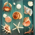 Seashells vector icons