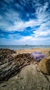 Seashore cloudy sky September