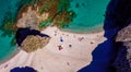 Seashore, coastline, scenic view of people at unspoiled beach in Almeria, called Playa de los Muertos, Royalty Free Stock Photo