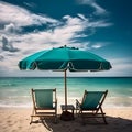 Seashore delight, sandy beach, whispy clouds, and delightful coastal serenity