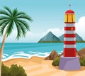 Seashore landscape cartoon Royalty Free Stock Photo