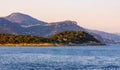 Seashore panorama of Saint-Jean-Cap-Ferrat resort town on Cap Ferrat cape at French Riviera of Mediterranean Sea in France Royalty Free Stock Photo