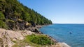 Seashore landscape in summer at Larrabee State Park in Bellingham Washington Royalty Free Stock Photo