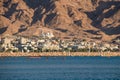 Seashore and mountains of Aqaba city in Jordan Royalty Free Stock Photo