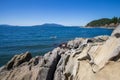 Seashore rocky landscape in summer at Larrabee State Park in Bellingham Washington Royalty Free Stock Photo