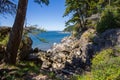 Seashore rocky landscape in summer at Larrabee State Park in Bellingham Washington Royalty Free Stock Photo