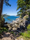 Seashore rocky landscape in summer at Larrabee State Park in Bellingham Washington Royalty Free Stock Photo