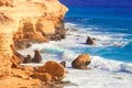 Seashore Waves and Mountain under the Sunshine in Matrouh, Egypt