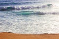 Seashore Waves and Mountain under the Sunshine in Matrouh, Egypt