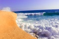 Seashore Waves and Mountain under the Sunshine in Matrouh, Egypt