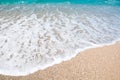 Seashore, waves and sandy beach Royalty Free Stock Photo