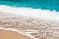 Seashore, waves and sandy beach Royalty Free Stock Photo