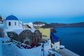 Clifftop evening view of Oia and Caldera Santorini Greece Royalty Free Stock Photo