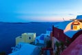 Rooftops evening view of Oia and Caldera Santorini Greece Royalty Free Stock Photo