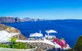 Scenic view of Oia town Santorini and Caldera seascape Greece Royalty Free Stock Photo