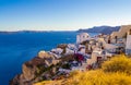 Scenic view of Oia town Santorini and Caldera seascape Greece Royalty Free Stock Photo