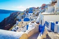 Breathtaking view of Oia town and Santorini island landscape Greece Royalty Free Stock Photo