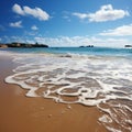 Seaside ambiance Clear wave on beach, reflecting pure sea waters natural charm