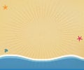 Seaside background or border frame with radiant sun rays Royalty Free Stock Photo