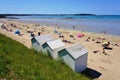 The seaside beach resort town of Lancieux on the Atlantic Ocean on the northern coast of Brittany in France