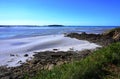 The seaside beach resort town of Lancieux on the Atlantic Ocean on the northern coast of Brittany in France