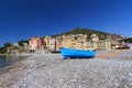 Seaside with boat in Sori, Italy