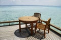 Seaside Breakfast table Royalty Free Stock Photo