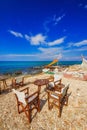 A seaside cafe near Zakynthos town Royalty Free Stock Photo