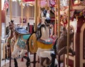 Seaside Carousel Carved Horse Royalty Free Stock Photo