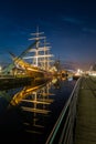 The seaside city of Bremerhaven at night Royalty Free Stock Photo