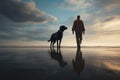 Seaside Companions: Labrador Love. Generative ai.