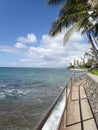 Seaside Concrete Path to Makalei Beach Park Royalty Free Stock Photo