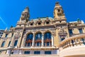 Seaside facade of Monte Carlo Opera house Salle Garnier and Casino at French Riviera coast in Monte Carlo district of Monaco Royalty Free Stock Photo