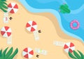 Seaside flat color vector illustration