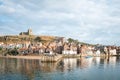 The seaside harbour town of Whitby on the Yorkshire coastline of England
