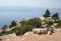 Seaside landscape on the Adriatic sea, croatia Royalty Free Stock Photo