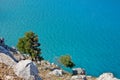 Seaside landscape in Rodos / Agathi Golden Beach Royalty Free Stock Photo