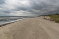 Seaside landscape with sea, beach and grass.. Denmark Royalty Free Stock Photo