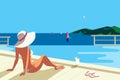 Seaside leisure relax in tourist resort poster Royalty Free Stock Photo