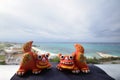 Seaside Okinawa lion in Japan.