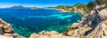 Seaside panorama of seascape at coast of Sant Elm on Majorca, Mediterranean Sea