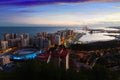 Seaside part of Malaga from castle Royalty Free Stock Photo