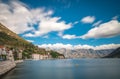 Seaside in Perast town in Montenegro Royalty Free Stock Photo