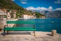 Seaside in Perast town in Montenegro Royalty Free Stock Photo