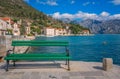 Seaside in Perast town in Montenegro Royalty Free Stock Photo