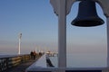 Seaside pier, with ships bell Royalty Free Stock Photo