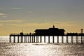 Seaside Pier in Silhouette Royalty Free Stock Photo